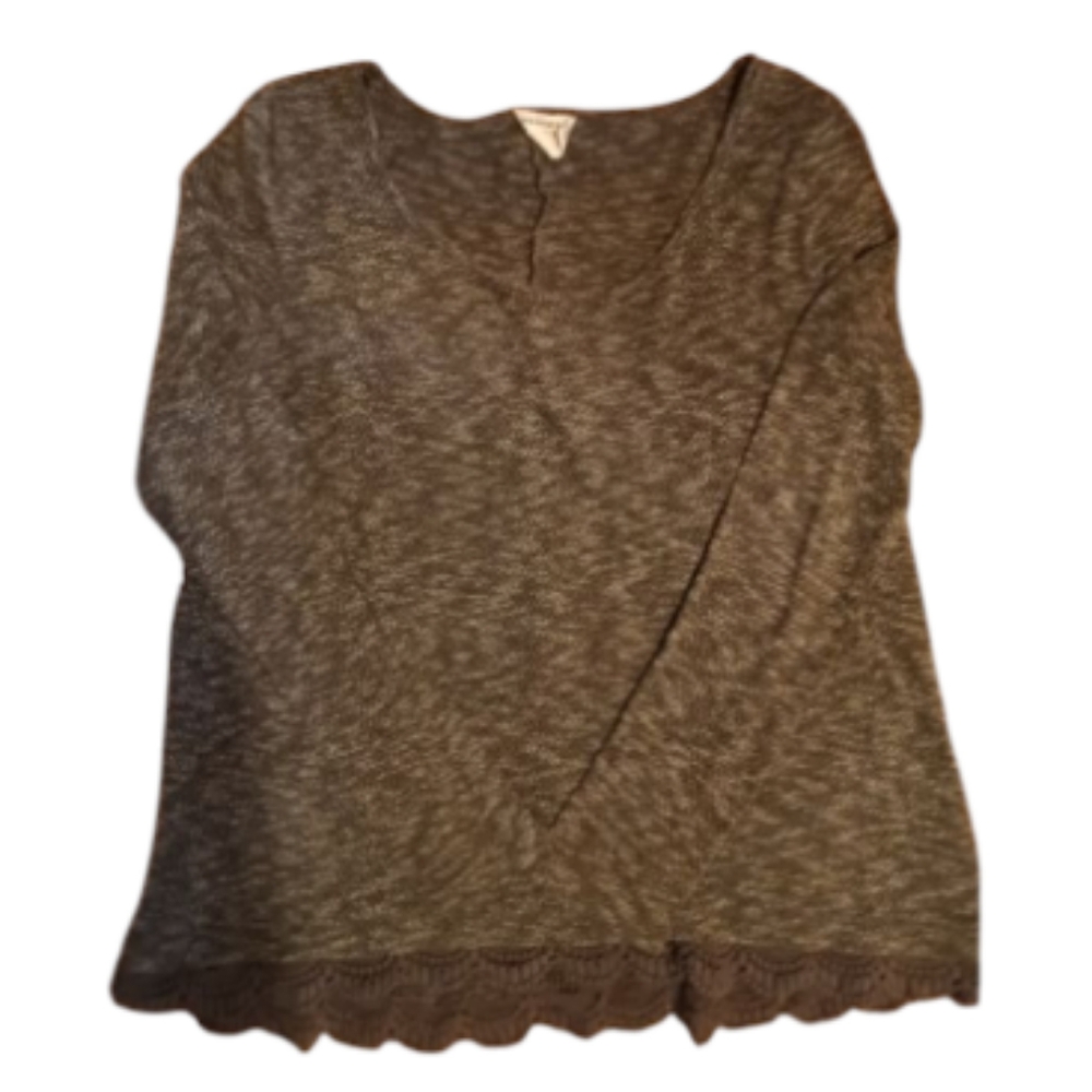 Bethany Mota Gray Scoop Neck Thin Sweater